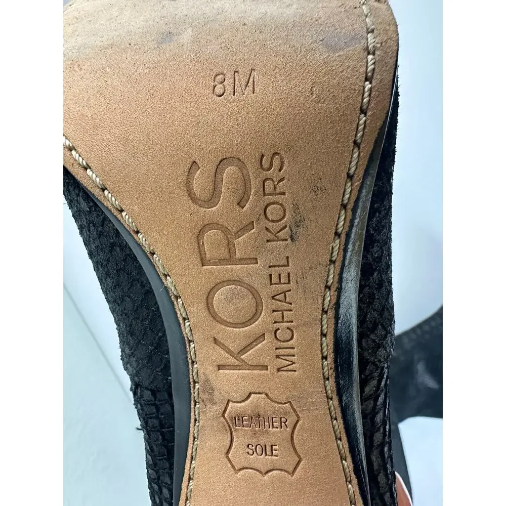 Michael Kors Black Crocodile Embossed Leather Tall Knee High Boots Size 8M - Picture 9 of 9